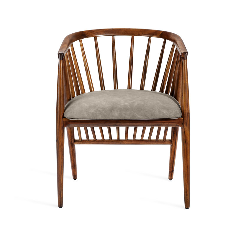 Interlude Lilou Upholstered Windsor Back Arm Chair | Perigold